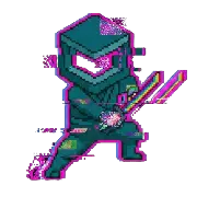 Ninja Link Retro Pixel Glitch